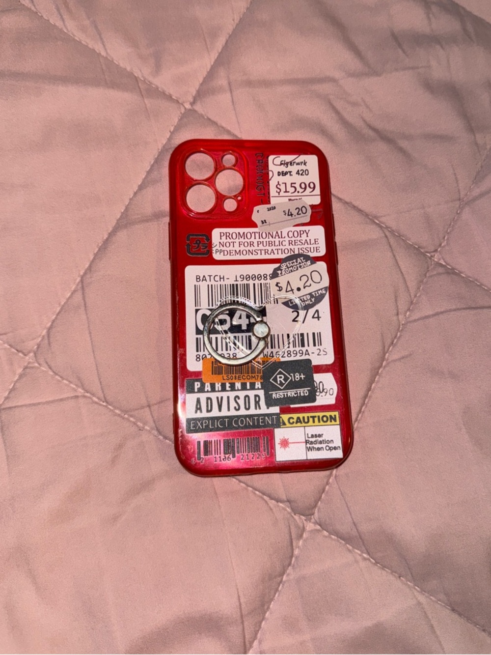 Pink Jelly Sticker-Graphic Snap-On Phone Case with Ring